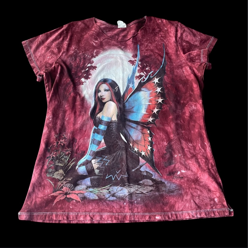 The Mountain Fairy Tee Tie Dye XL Butterfly Stars Stripes